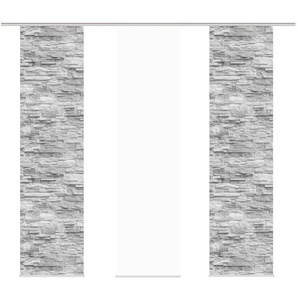 HOME Wohnideen Schiebevorhang Set 3tlg. | grau | 60 cm |