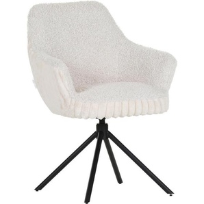 home24 Armlehnstuhl, Schwarz, Beige, Metall, Textil, eckig, 65x68x90 cm, Stoffauswahl, Sitzfläche 360° drehbar, inklusive Armlehnen, automatische Rückholfunktion, Esszimmer, Stühle, Esszimmerstühle, Armlehnenstühle