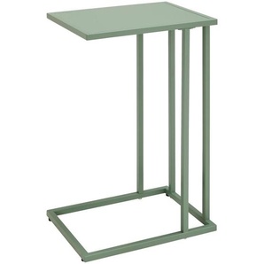 home24 Beistelltisch, Grün, Metall, Holzwerkstoff, rechteckig, eckig, Flachrohr, 40x60x30 cm, Wohnzimmer, Wohnzimmertische, Beistelltische