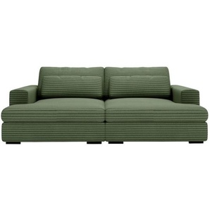 home24 Bigsofa, Grün, Textil, 2-3-Sitzer, Füllung: Schaumstoff, 218x80x158 cm, Stoffauswahl, Wohnzimmer, Sofas & Couches, Sofas, Bigsofas