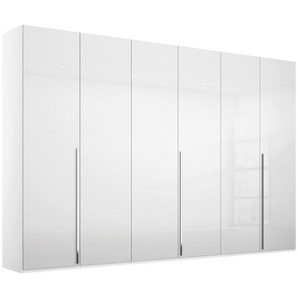 home24 Drehtürenschrank, Weiß, Weiß Hochglanz, Metall, 9 Fächer, 301x223x60 cm, Blauer Engel, Goldenes M, Made in Germany, Handmade in Austria,