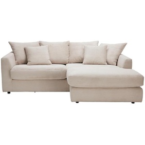 home24 Ecksofa, Natur, Textil, 3-Sitzer, Füllung: Polyester, Ottomane rechts, seitenverkehrt montierbar, L-Form, 235x175 cm, Stoffauswahl, Rücken