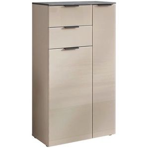 home24 Midischrank Santorin, Anthrazit, Kaschmir, Metall, 4 Fächer, 2 Schublade(n) Schubladen, 60x107x30 cm, stehend, Badezimmer, Badezimmerschränke, Midischränke