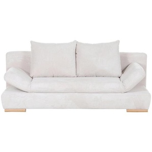 home24 Schlafsofa, Beige, Textil, Buche, massiv, 2-Sitzer, Füllung: Schaumstoff, 200x75x92 cm, Liegefunktion, Rücken echt, Wohnzimmer, Sofas & Couches, Schlafsofas, Schlafsofas mit Bettkasten
