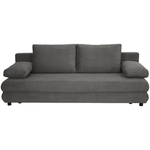home24 Schlafsofa Taras, Dunkelgrau, Textil, 2-Sitzer, Füllung: Schaumstoff, 197x77x81 cm, Stoffauswahl, Wohnzimmer, Sofas & Couches, Schlafsofas,