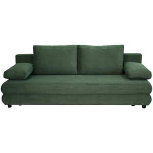 home24 Schlafsofa Taras, Grün, Textil, 2-Sitzer, Füllung: Schaumstoff, 197x77x81 cm, Stoffauswahl, Wohnzimmer, Sofas & Couches, Schlafsofas,
