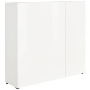 home24 Schuhschrank, Weiß, Holzwerkstoff, 10 Fächer, 120x115x34 cm, Typenauswahl, Beimöbel erhältlich, Garderobe, Schuhaufbewahrung, Schuhschränke