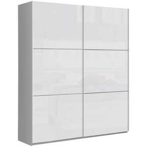 home24 Schwebetürenschrank, Weiß, Weiß Hochglanz, Metall, 2 Fächer, 170.3x209.7x61.2 cm, umfangreiches Zubehör erhältlich, in verschiedenen Größen