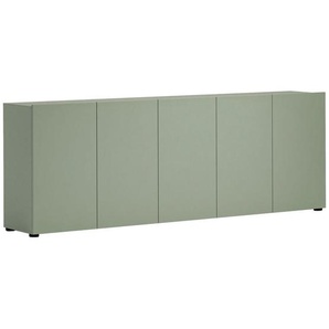 home24 Sideboard, Grün, Holzwerkstoff, 3 Fächer, 225x79x38 cm, Typenauswahl, Beimöbel erhältlich, stehend, Schlafzimmer, Schlafzimmer Kommoden