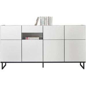 home24 Sideboard, Schwarz, Weiß, Holzwerkstoff, 2 Fächer, 1 Schubladen, 180x94x40 cm, Made in EU, Beimöbel erhältlich, stehend, Wohnzimmer, Kommoden &