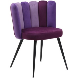 home24 Stuhl, Lila, Metall, Textil, Rundrohr, 58.5x79x55.5 cm, Esszimmer, Stühle, Esszimmerstühle, Vierfußstühle