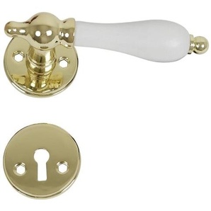 Homeit Brass door handle  white grip