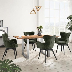 HOMELIV. Pepper Essgruppe 5-tlg. Tisch 160x90cm