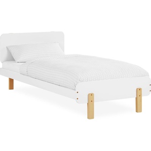 Homestyle4u Holzbett 90x200 Kinderbett mit Lattenrost Weiß Jugendbett Kiefer Massivholz 2607