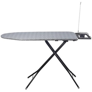 Homeware Bügelbrett, Schwarz, Textil, Streifen, 76 cm Schubladen, Füllung: Polyurethan (Pur), 38x91x140 cm, Bezug abnehmbar und waschbar,