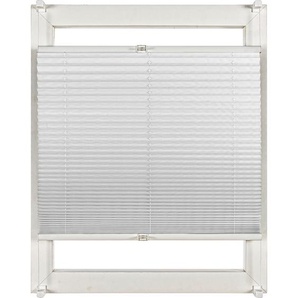 Homeware Plissee, Weiß, Textil, Uni, 80 cm, Länge universell einstellbar, Wohntextilien, Gardinen & Vorhänge, Rollos & Jalousien