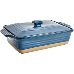 Homeware Profession. Auflaufform, Blau, Braun, Keramik, 3.3 L, rechteckig, 23.2x9.2x33.7 cm, Lfgb, backofengeeignet,