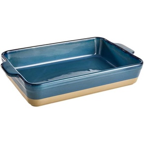 Homeware Profession. Auflaufform, Blau, Braun, Keramik, 3.3 L, rechteckig, 24x7x34 cm, Lfgb, backofengeeignet, Kochen, Auflaufformen
