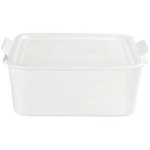 Homeware Profession. Auflaufform, Weiß, Keramik, 1,6 L, quadratisch, 20x9.3x22.5 cm, Lfgb, backofengeeignet, mikrowellengeeignet, Kochen,