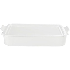 Homeware Profession. Auflaufform, Weiß, Keramik, 2 L, quadratisch, 20.5x7.8x34.5 cm, Lfgb, backofengeeignet, mikrowellengeeignet, Kochen, Auflaufformen