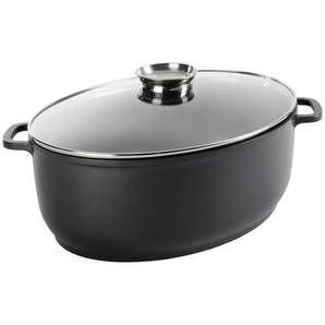 Homeware Profession. Bräter Perfect Cooking, Klar, Schwarz, Edelstahl, Metall, 12 L, oval, 32x13.3x42 cm, Lfgb, backofengeeignet, antihaftbeschichtet, Kochen, Töpfe, Bräter