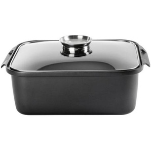 Homeware Profession. Bräter Perfect Cooking, Klar, Schwarz, Edelstahl, Metall, 8 L, rechteckig, 26x12.2x40 cm, Lfgb, backofengeeignet,
