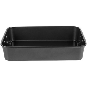 Homeware Profession. Bräter, Silber, Dunkelgrau, Metall, 5 L, rechteckig, 28x8x40 cm, Lfgb, backofengeeignet, antihaftbeschichtet, Kochen, Töpfe,