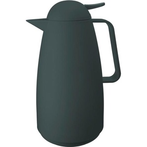 Homeware Profession. Isolierkanne, Dunkelgrau, Kunststoff, Glas, 1 L, Lfgb, Tragegriff, Ausgießer, lebensmittelecht, Vakuum, abnehmbarer Deckel, hält warm, kalt, Einhandbedienung, Ausgießen per Knopfdruck, hitzebeständig, Kaffee & Tee, Kannen,