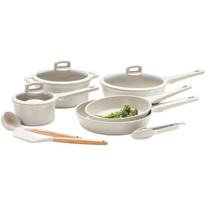 Homeware Profession. Kochtopfset, Klar, Beige, Holz, Metall, Kunststoff, Glas, 8-teilig, Buche, vollmassiv, 24 cm,16 cm, 4,1 L,1.5 L, rund, Lfgb, mit