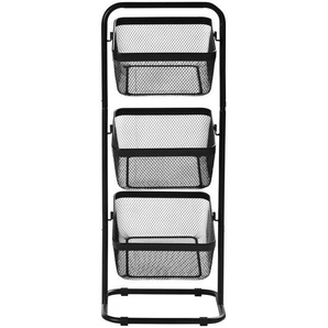 Homeware Profession. Küchen-Organizer-Set, Schwarz, Metall, Kunststoff, 9.4 L,9.4 L,9.4 L, 32x96x37.5 cm, Ordnen & Aufbewahren, Aufbewahrungskörbe,