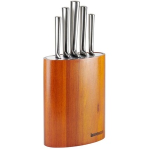 Homeware Profession. Messerblock, Akazie, Edelstahl, Holz, Metall, 6-teilig, Akazie, Lfgb, Kochen, Küchenmesser, Messersets