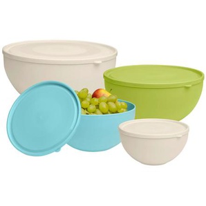 Homeware Profession. Vorratsdosenset, Creme, Grün, Türkis, Kunststoff, 4-teilig, 1200 L, Lfgb, lebensmittelecht, Küchenzubehör, Vorratsbehälter,