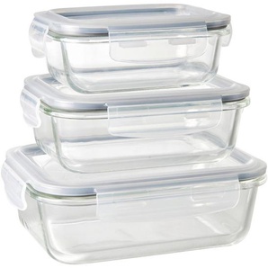 Homeware Profession. Vorratsdosenset, Klar, Glas, 3-teilig, 0,35 L, 21.5x16x14 cm, Lfgb, hitzebeständig, lebensmittelecht, Küchenzubehör,