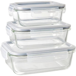 Homeware Profession. Vorratsdosenset, Klar, Glas, 3-teilig, 0,35 L, 21.5x16x14 cm, Lfgb, hitzebeständig, lebensmittelecht, Küchenzubehör, Vorratsbehälter, Vorratsdosen Sets