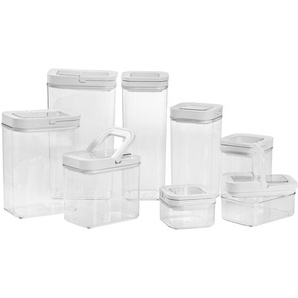 Homeware Profession. Vorratsdosenset, Weiß, Kunststoff, 8-teilig, 0.45 L, Lfgb, lebensmittelecht, stapelbar, Küchenzubehör, Vorratsbehälter, Vorratsdosen Sets
