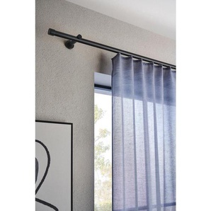 Homeware Vorhangstangenset, Schwarz, Metall, 160 cm, Wohntextilien, Gardinen & Vorhänge, Gardinen-Stangen