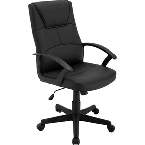 Chefsessel HOMEXPERTS IRIS Stühle Gr. B/H/T: 57 cm x 93 cm x 62 cm, Kunstleder-Netzstoff, schwarz Chefsessel Stühle