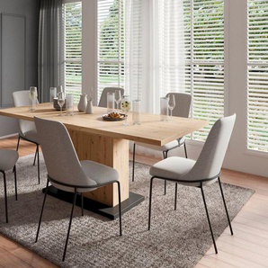 Homexperts Essgruppe Aiko, (Set, 5-tlg., Esstisch mit 4 Stühlen), Tisch mit Auszugsfunktion, Breite 160-200 cm