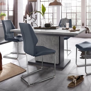 Essgruppe HOMEXPERTS Bärbel/Amelie Sitzmöbel-Sets grau (beton, optik, blau) Essgruppen Sitzmöbel-Sets Breite 160 cm mit Auszug und 4 Stühle
