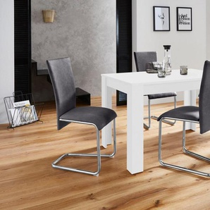 Homexperts Essgruppe Nick2-Mulan, (Set, 5-tlg), mit 4 Stühlen, Tisch in weiß, Breite 120 cm