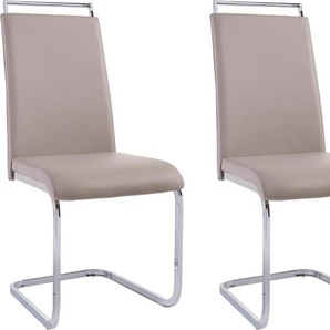Esszimmerstuhl HOMEXPERTS Corona Stühle Gr. B/H/T: 43,5 cm x 97 cm x 57 cm, 4 St., Kunstleder, Metall, grün (schilf, silberfarben) Küchenstühle Stühle (2 oder 4 Stück), Bezug in Kunstleder