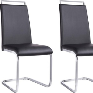 Esszimmerstuhl HOMEXPERTS Corona Stühle Gr. B/H/T: 43,5 cm x 97 cm x 57 cm, 4 St., Kunstleder, Metall, schwarz (schwarz, silberfarben) Küchenstühle Stühle (2 oder 4 Stück), Bezug in Kunstleder