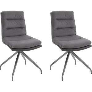 Esszimmerstuhl HOMEXPERTS Horizon Stühle Gr. B/H/T: 45 cm x 86 cm x 60 cm, 2 St., Kunstleder-Webstoff, Metall, grau (grau, grau) Küchenstühle Stühle Bezug in Kunstleder und Webstoff