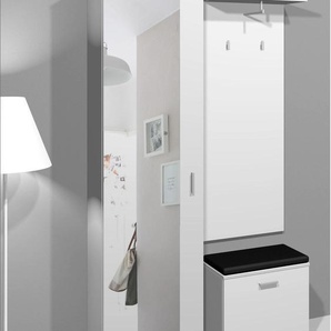Garderoben-Set HOMEXPERTS Justus Kastenmöbel-Sets schwarz-weiß (weiß, schwarz) Garderoben-Sets