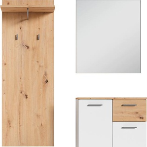 Garderoben-Set HOMEXPERTS Justus Kastenmöbel-Sets weiß (weiß, artisan eiche) Garderoben-Sets