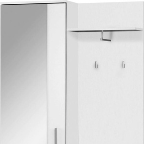 Kompaktgarderobe HOMEXPERTS Justus Schränke Gr. B/H/T: 97 cm x 195 cm x 30 cm, 2 St., schwarz-weiß (weiß, schwarz) Kompaktgarderoben