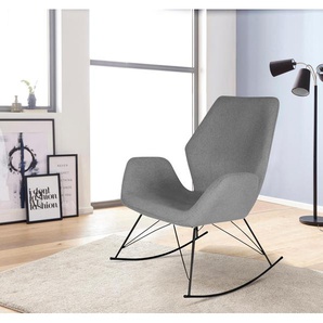 Schaukelstuhl HOMEXPERTS Stühle Gr. B/H/T: 74 cm x 94 cm x 85 cm, Webstoff, Metall, grau Schaukelstühle Stühle