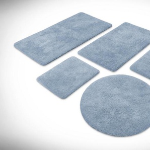 Homie Living Badematte Porto Azzurro, Höhe 30 mm, rutschhemmend beschichtet, fußbodenheizungsgeeignet, schnell trocknend, Polyester, rechteckig, Badteppich, uni, rechteckig & rund, waschbar, Badezimmerteppich