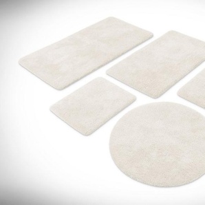 Homie Living Badematte Porto Azzurro, Höhe 30 mm, rutschhemmend beschichtet, fußbodenheizungsgeeignet, schnell trocknend, Polyester, rund, Badteppich, uni, rechteckig & rund, waschbar, Badezimmerteppich