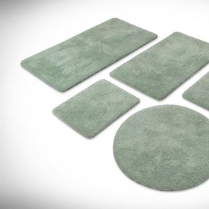 Homie Living Badematte Porto Azzurro, Höhe 30 mm, rutschhemmend beschichtet, fußbodenheizungsgeeignet, schnell trocknend, Polyester, rund, Badteppich, uni, rechteckig & rund, waschbar, Badezimmerteppich